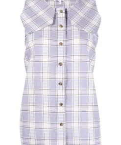 Ganni 'Checked Sleeveless Shirt'