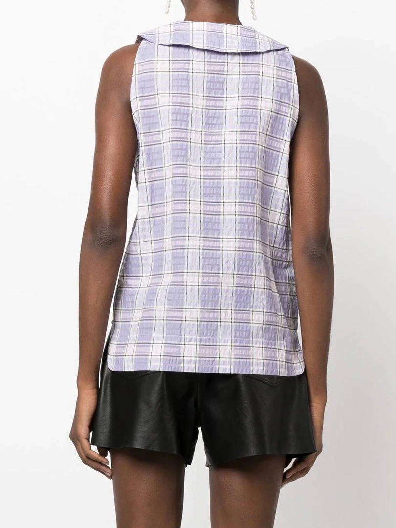 Ganni 'Checked Sleeveless Shirt' 6 Ganni 'Checked Sleeveless Shirt'