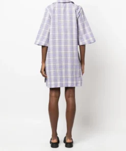 Ganni 'Checked Wrap Tie Mini Dress' New In