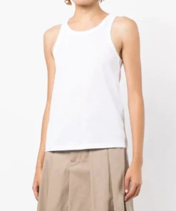 Studio Nicholson White 'Circa' Jersey Racer Vest New In