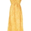 Faithfull The Brand Yellow Printed 'Contessa' Midi Dress Clothing