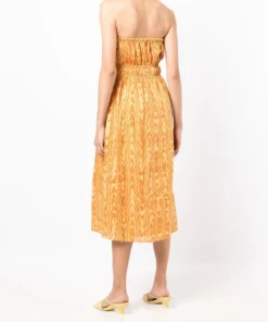 Faithfull The Brand Yellow Printed 'Contessa' Midi Dress Clothing 10 Faithfull The Brand Yellow Printed 'Contessa' Midi Dress Clothing