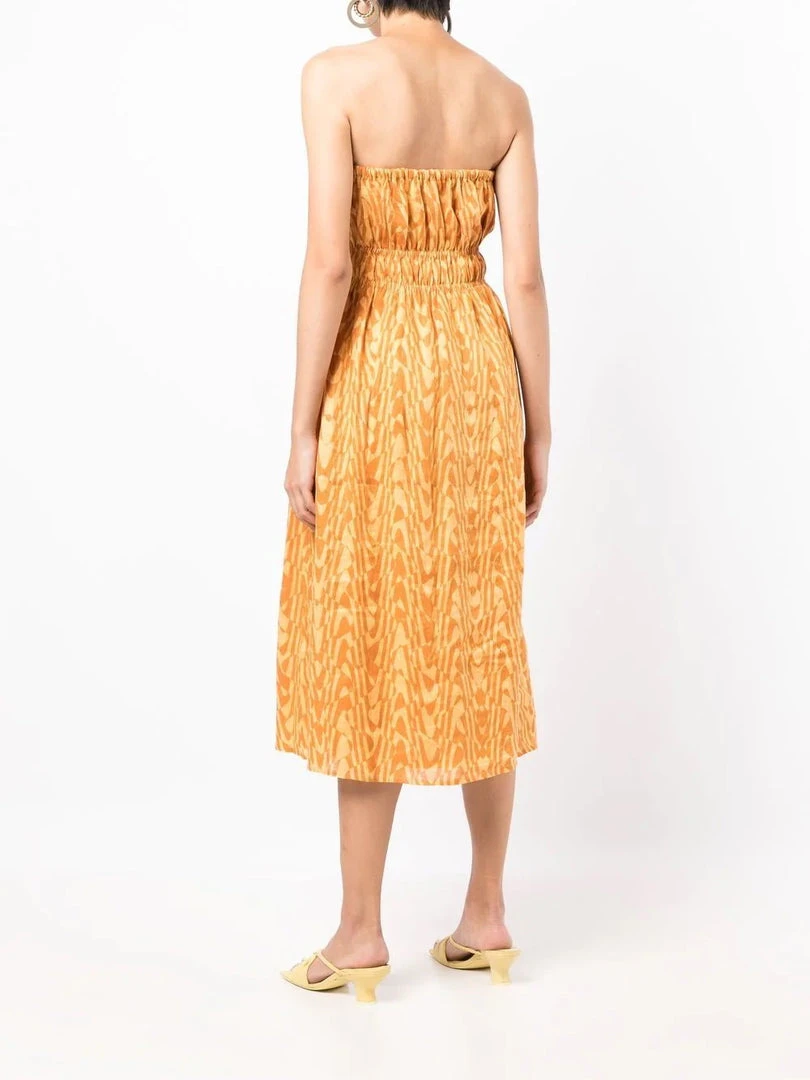 Faithfull The Brand Yellow Printed 'Contessa' Midi Dress Clothing 6 Faithfull The Brand Yellow Printed 'Contessa' Midi Dress Clothing