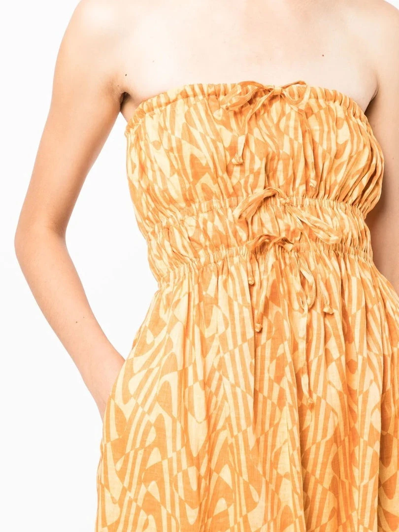 Faithfull The Brand Yellow Printed 'Contessa' Midi Dress Clothing 7 Faithfull The Brand Yellow Printed 'Contessa' Midi Dress Clothing