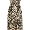 Faithfull The Brand Black And Beige 'Contessa' Midi Dress Clothing