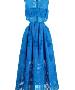 Self Portrait 'Cotton Broderie Anglaise Midi Dress'