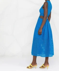 Self Portrait 'Cotton Broderie Anglaise Midi Dress'