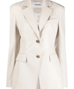 NANUSHKA Cream'Hathi' Leather Blazer Clothing