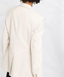 NANUSHKA Cream 'Hathi' Leather Blazer Clothing
