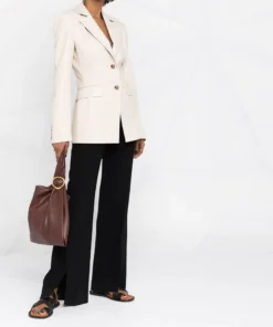 NANUSHKA Cream 'Hathi' Leather Blazer Clothing