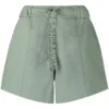 Ganni Green 'Crinkled Drawstring Detail Shorts'