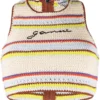 Ganni 'Crochet Striped Bikini Top'