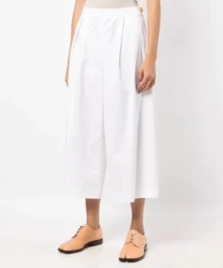 Vince 'Cropped Pleat Detail Wide Leg Trousers'