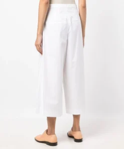 Vince 'Cropped Pleat Detail Wide Leg Trousers'
