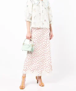 Rixo London 'Crystal' Polka Dot Slip Skirt