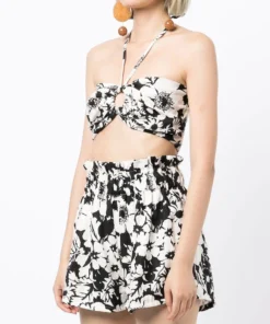Faithfull The Brand 'Cyprus' Floral Halterneck Bralette Top Clothing