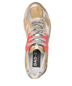 Golden Goose Shoes ‘Dad-Star’ Distressed Gold Sneakers