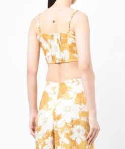 Faithfull The Brand 'Dafnica' Floral Tie Front Crop Top