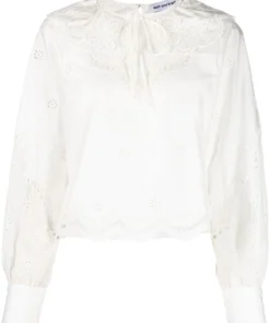 Self Portrait 'Daisy' Cotton Broderie Anglaise Shirt New In