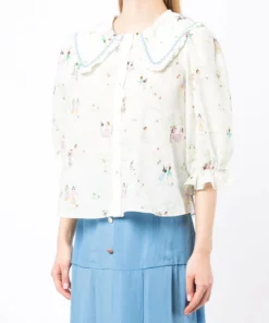 Rixo London 'Dallas' Illustrated Shirt