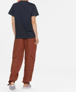 Ganni New In Dark Blue 'Smiley Hotel T-shirt'