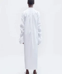 DRIES VAN NOTEN 'Dayla' Draped Smock Sleeve Shirt Dress Clothing