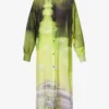 DRIES VAN NOTEN 'Dayley' Green Printed Shirt Dress Clothing