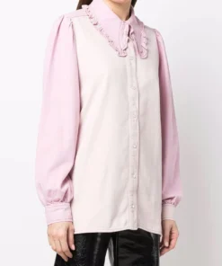 Ganni 'Denim Block Coloured Blouse'