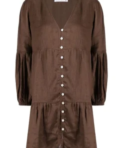 Faithfull The Brand 'Dija' Buttoned Mini Dress