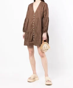 Faithfull The Brand 'Dija' Buttoned Mini Dress