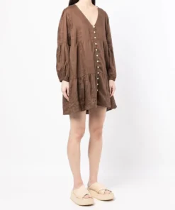 Faithfull The Brand 'Dija' Buttoned Mini Dress