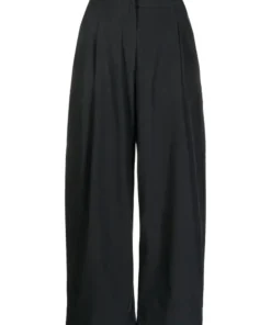 Studio Nicholson Dark Navy 'Dordoni' Voluminous Pleated Pants New In