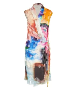DRIES VAN NOTEN 'Dosmos' Fringe Trim Wrap Dress