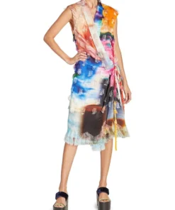 DRIES VAN NOTEN 'Dosmos' Fringe Trim Wrap Dress