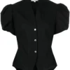 Vince New In Black 'Draped Puff Sleeve Blouse'