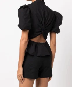 Vince New In Black 'Draped Puff Sleeve Blouse' 10 Vince New In Black 'Draped Puff Sleeve Blouse'