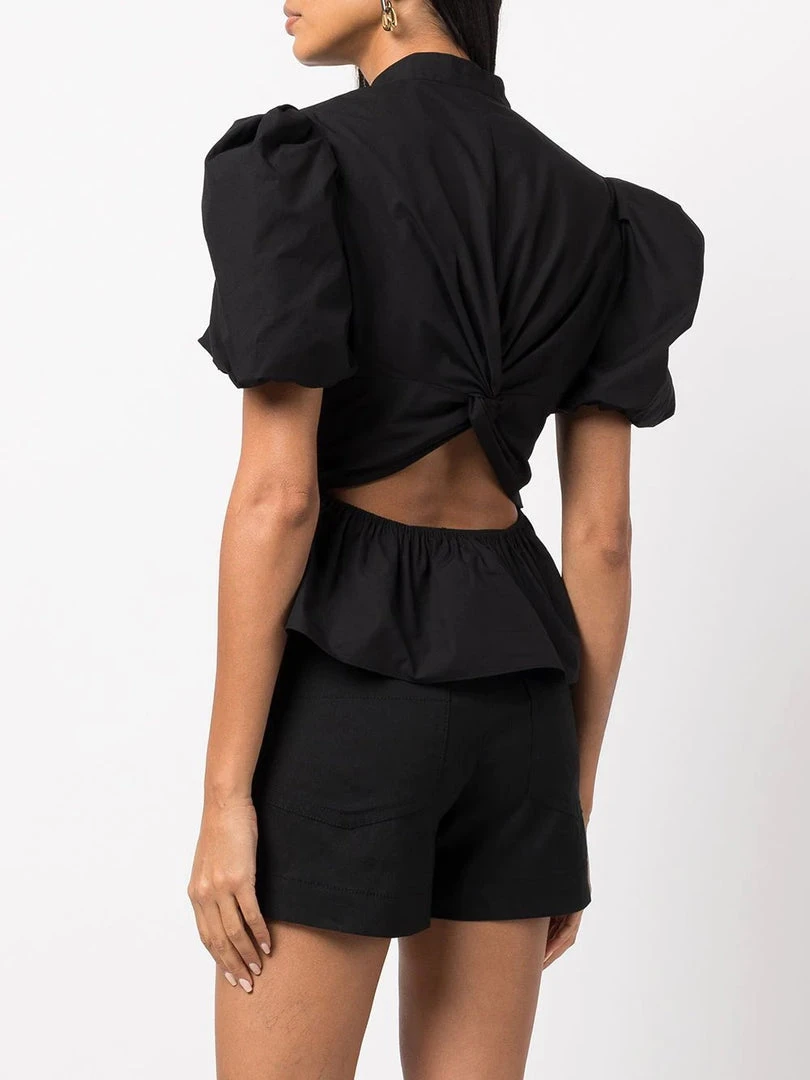 Vince New In Black 'Draped Puff Sleeve Blouse' 6 Vince New In Black 'Draped Puff Sleeve Blouse'