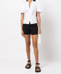 Vince White 'Draped Puff Sleeve Blouse'