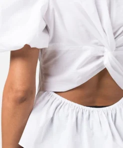 Vince White 'Draped Puff Sleeve Blouse'