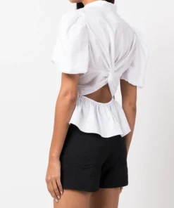 Vince White 'Draped Puff Sleeve Blouse'