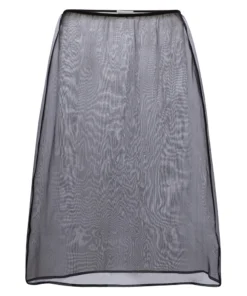 DRIES VAN NOTEN Black ‘Sola’ Sheer Midi Skirt