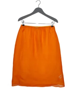 DRIES VAN NOTEN Orange ‘Sola’ Sheer Midi Skirt