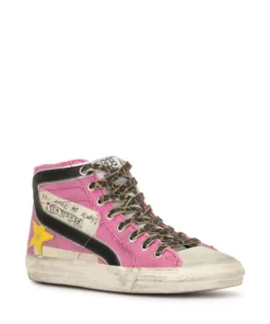 Golden Goose 'Pink Graffiti Detail Hi-Top Trainers' Shoes