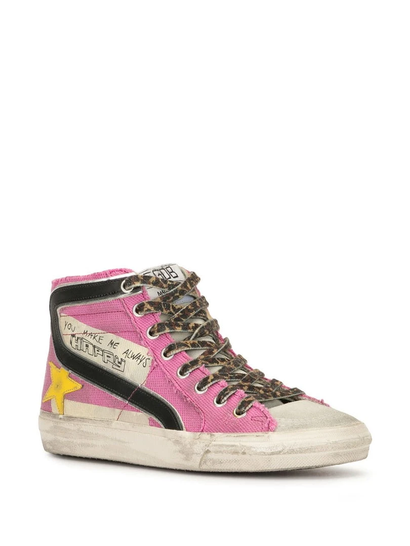 Golden Goose 'Pink Graffiti Detail Hi-Top Trainers' Shoes 4 Golden Goose 'Pink Graffiti Detail Hi-Top Trainers' Shoes