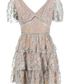 Self Portrait 'Embroidered Blossom Tiered Mini Dress' Clothing