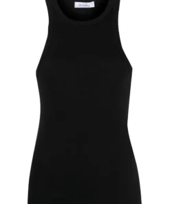 Anine Bing Black ‘Eva’ Ribbed Tank Top Clothing