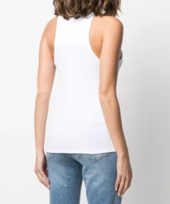 Anine Bing White ‘Eva’ Ribbed Tank Top Clothing