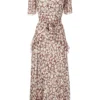 Rixo London Brown ‘Evie’ Floral Midaxi Dress