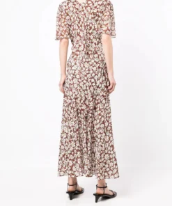 Rixo London Brown ‘Evie’ Floral Midaxi Dress
