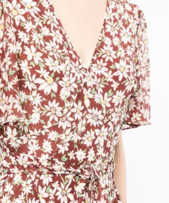 Rixo London Brown ‘Evie’ Floral Midaxi Dress